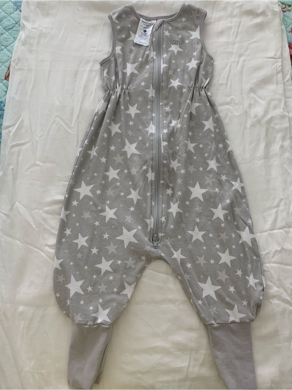 Halo Toddler SleepSack in Light Grey with White Stars